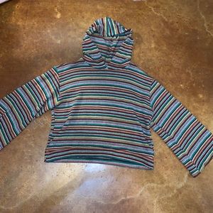 Knit multi color long sleeve crop top